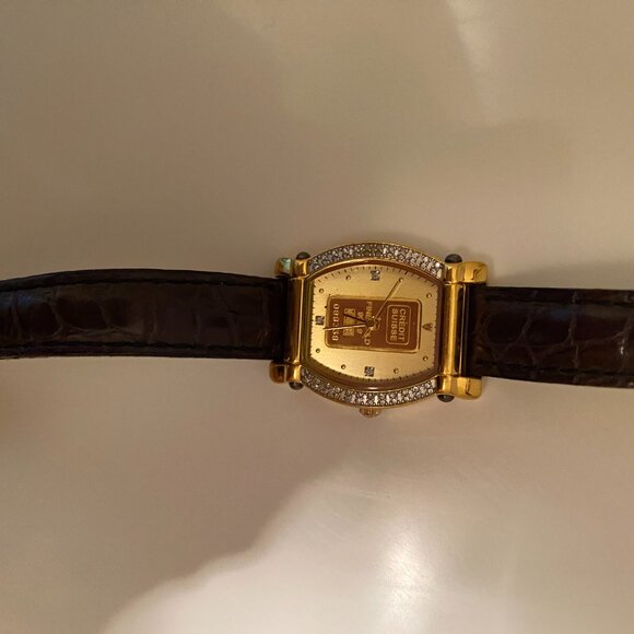 Croton Swiss 23 K Gold Plated Credit Suisse Gold Ingot Watch. 1 gram Ingot - Picture 8 of 10